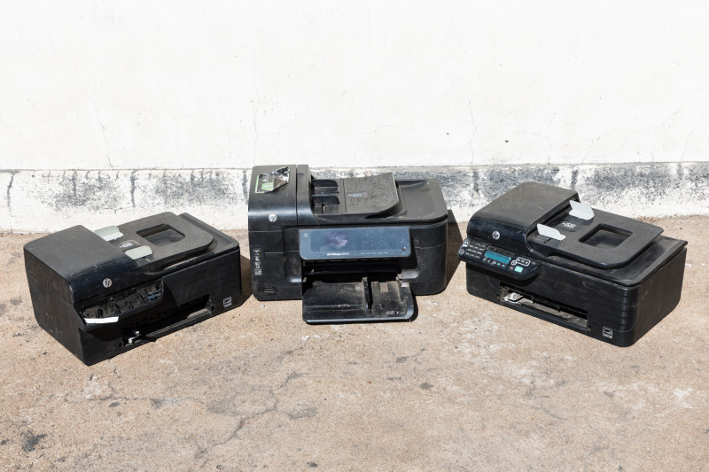 3 ASSORTED HP PRINTERS [ALL DAMAGED]