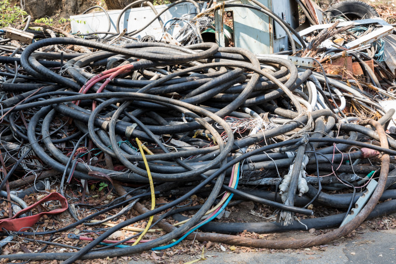 lot assorted electric cables